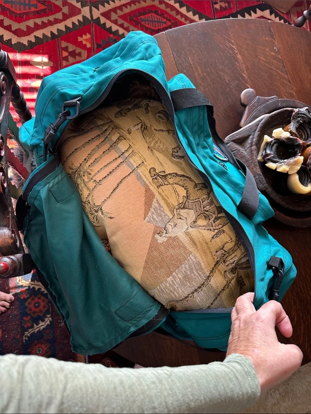 Jansport ‘World Traveler’ large Teal Weekend Duffel Bag Gym beach travel unisex